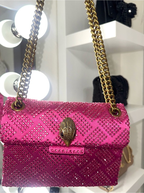Kurt Geiger Handbags - Kurt Geiger Hot Pink Crystal Chain Shoulder Bag with Gold Hardware *Limited*